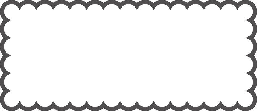 Scallop edge rectangle frame. Outline shape with lace
