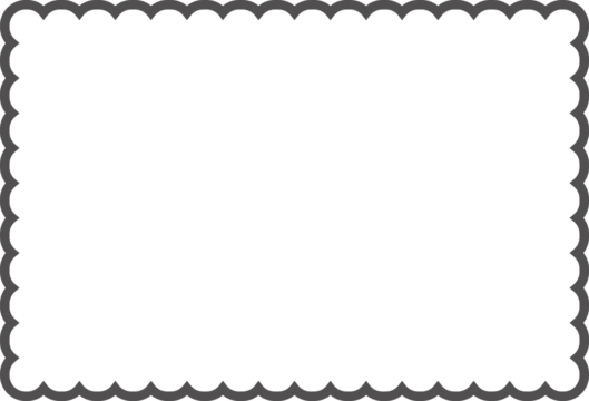 Scallop edge rectangle frame. Outline shape with lace