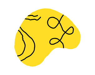 Hand drawn pencil organic shapes with doodle strokes and outlines, squiggles and scribbles. fluid, flowing, irregular elements in trendy colors.