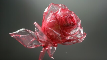 Red rose made of plastic. AIG535