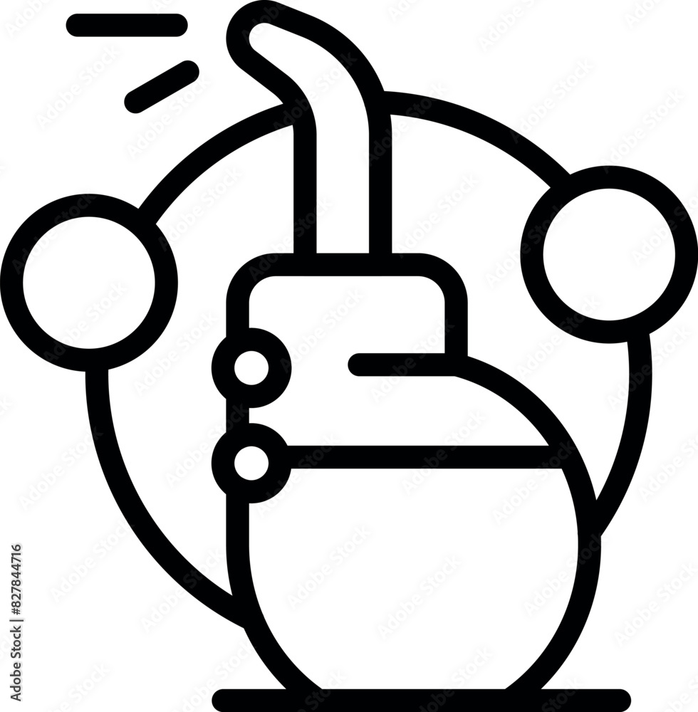 Poster black and white vector illustration of a clicking finger icon button press with simple flat design f