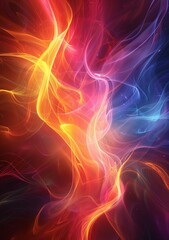 Digital Abstract and Surreal Fire with Glowing Lines and Modern Surface