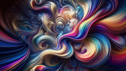 A Mesmerizing Swirl of Colors in a Digital Abstract Art
