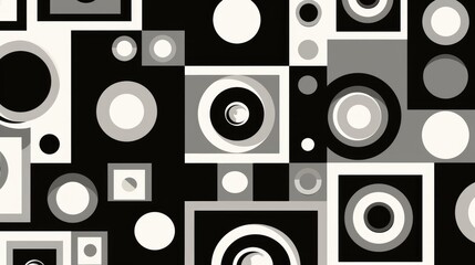 Obraz premium Design with squares and circles in black white and grey
