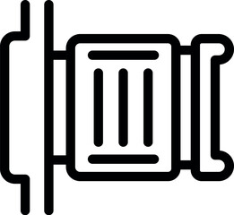 Graphic illustration of a camera lens icon, isolated on a white background, suitable for various designs