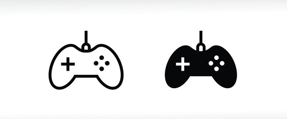 Minimal Gaming Symbol - Stream modern Games - Wireless Controller Icon, Game pad or Joystick Icons vector, sign, symbol, logo, illustration, editable stroke, flat design style isolated on white © Aygun