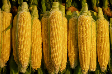 Fresh corn sold in the market