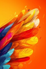 Colorful Feathers Fluttering in the Air. Generative AI