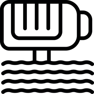 recommend clip art: Simple line illustration of an electric immersion heater for water heating, in a bold black and white design