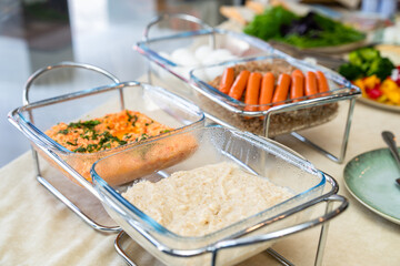 Hotel food, service industry concept