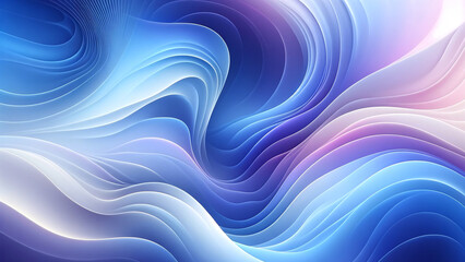 Fototapeta premium Dynamic Waves of Serenity Abstract Fluid Art with Gentle Blue and Purple Hues