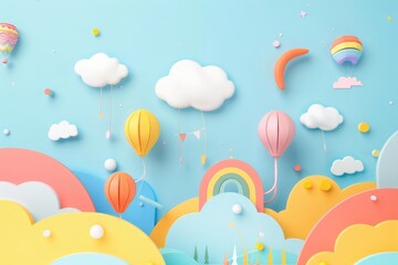 A creative collage template with a playful theme, perfect for children's photos, including fun shapes, bright colors, and cartoon elements.