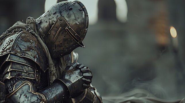 Knight pledging allegiance