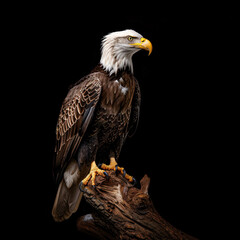 Obraz premium American Bald Eagle on white and black background 