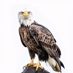 Obraz premium American Bald Eagle on white and black background 
