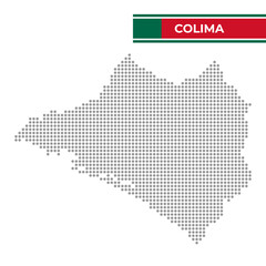 Dotted map of the State of Colima in Mexico