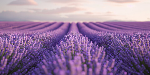 Obraz premium Dreamy Lavender Landscape: An Enchanting Invitation to Tranquility