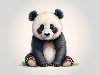 A quality colored pencil drawing of a cute and lovely Panda