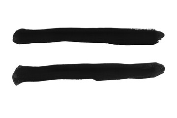 Black ink strokes Isolated on A Transparent Background