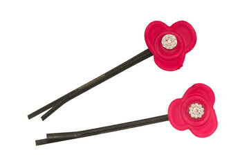 Diamond Studded Red Rose Isolated on A Transparent Background