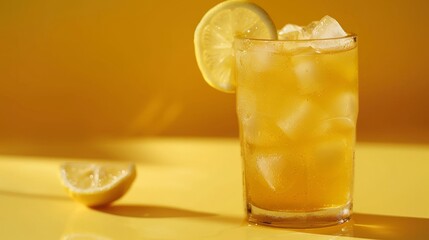 Fototapeta premium iced lemon tea with space area for text. national iced tea day