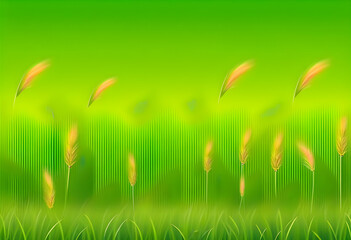 Obraz premium A beautiful green field with vibrant flowers and trees in the background