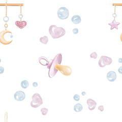 Baby newborn seamless pattern