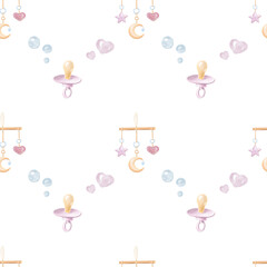 Baby newborn seamless pattern