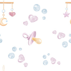 Baby newborn seamless pattern