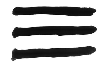 strokes of black paint Isolated on A Transparent Background