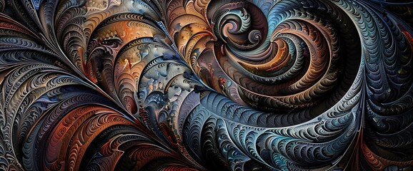Layers of intricate fractals converge to form a kaleidoscopic tapestry of color and pattern. With each twist and turn, new shapes emerge, inviting the viewer on a journey of exploration and discovery.