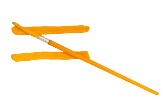 artist holding paint brush Isolated on A Transparent Background