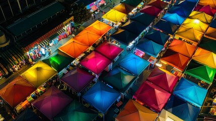 Night Market Aerial View