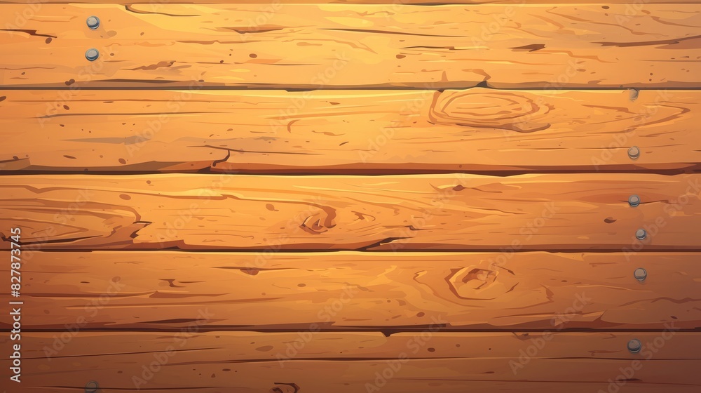 Poster Illustration of a cartoon wooden texture for web design in 2d format