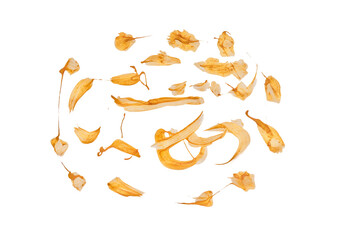 Orange abstract colour inc in water flowing Isolated on A Transparent Background