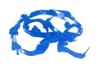 Watercolor brush stroke of blue paint Isolated on A Transparent Background