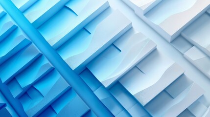 Vibrant background of blue and white color combination, dynamic background. Arrangement of gradation blocks