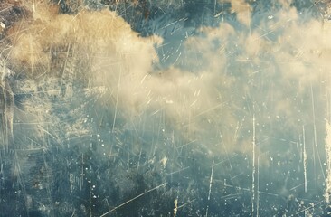 Blurred vintage photograph of the sky with some lens dust and scratches 