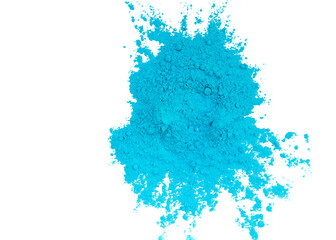 Colored cloud. Blue powder explosion Isolated on A Transparent Background