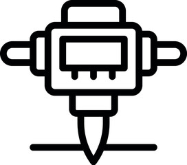 Simplified line drawing of a tattoo machine, ideal for icons and logos in the body art industry