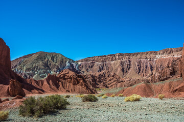 View of the beautiful Rainbow Valley (Valle del Arcoíris) at the Atacama Desert - Atacama, Chile