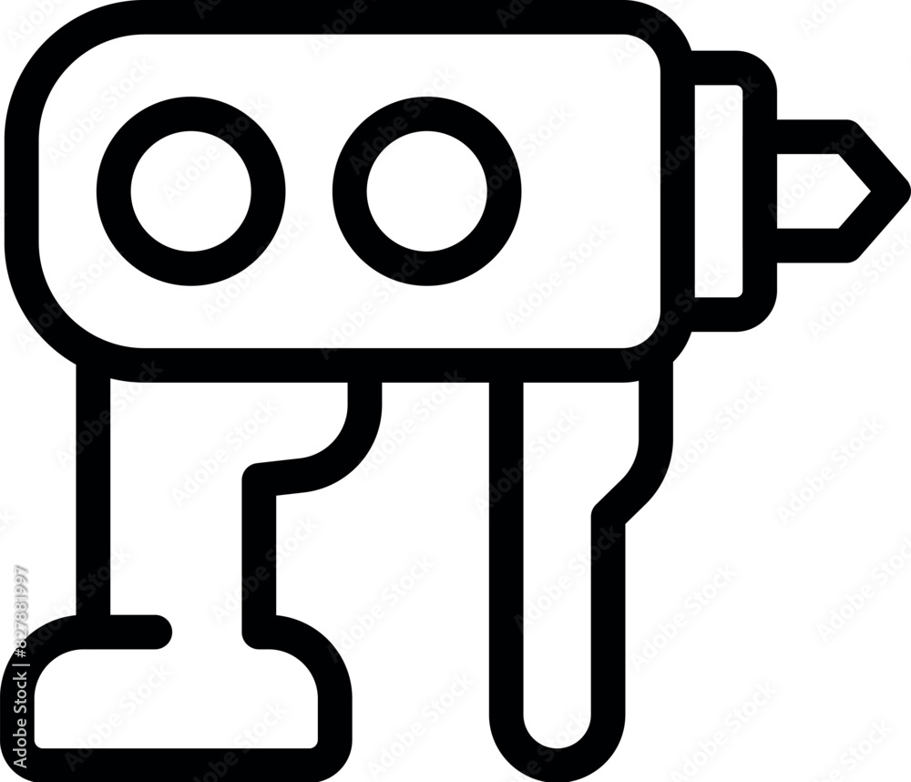 Wall mural black line art vector illustration of a robot icon, perfect for web and technology themes - Wall murals