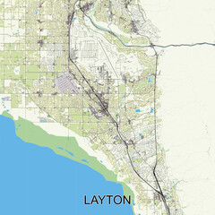 Layton, Utah, United States map poster art