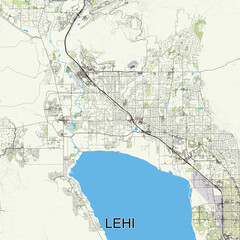 Lehi, Utah, United States map poster art