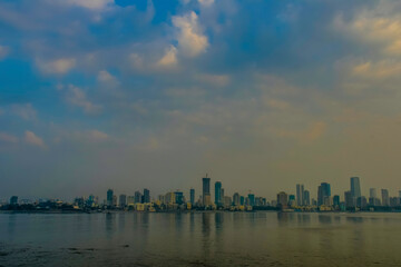 Mumbai city skyline in Maharashtra India