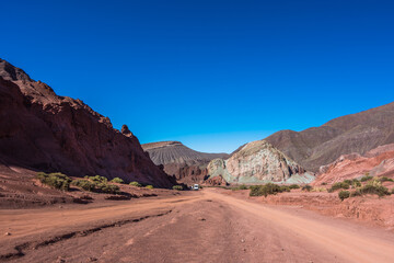 View of the beautiful Rainbow Valley (Valle del Arcoíris) at the Atacama Desert - Atacama, Chile