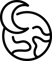 Black and white line art of a yin yang symbol representing balance and harmony