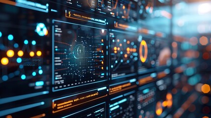 Obraz premium The Midnight Analyst: Data and Diagrams on the screen