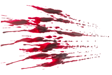 Blood splatter Isolated on A Transparent Background