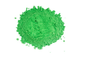 Chlorella algae powder scattered Isolated on A Transparent Background